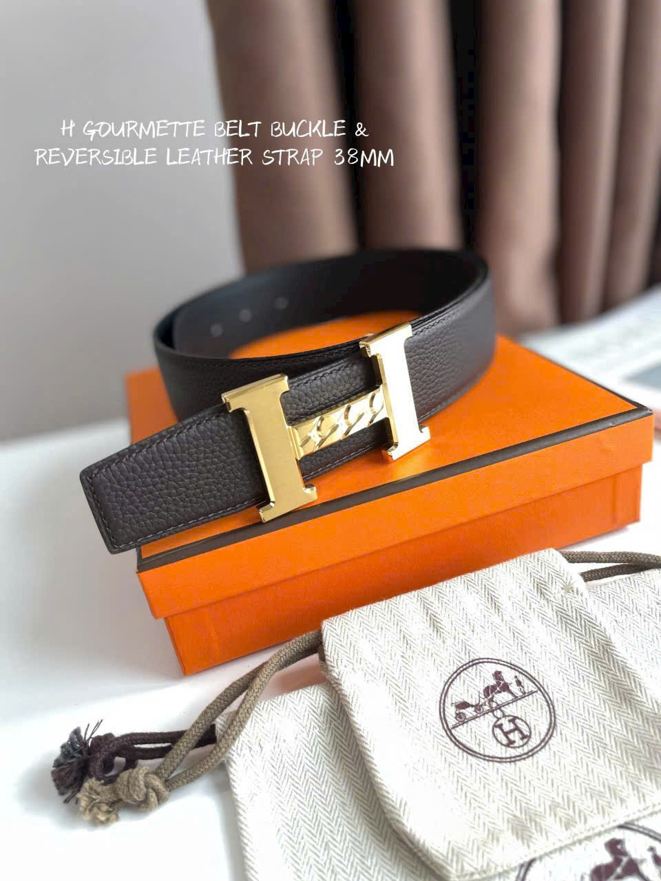 Thắt lưng Hermes H Belt Buckle Reversible Leather Strap 38mm Beltkit 5