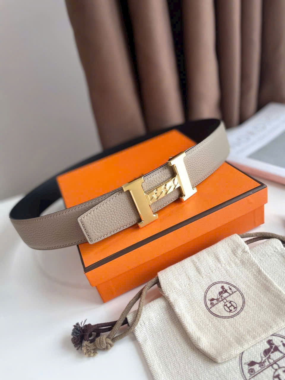 Thắt lưng Hermes H Belt Buckle Reversible Leather Strap 38mm Beltkit 6