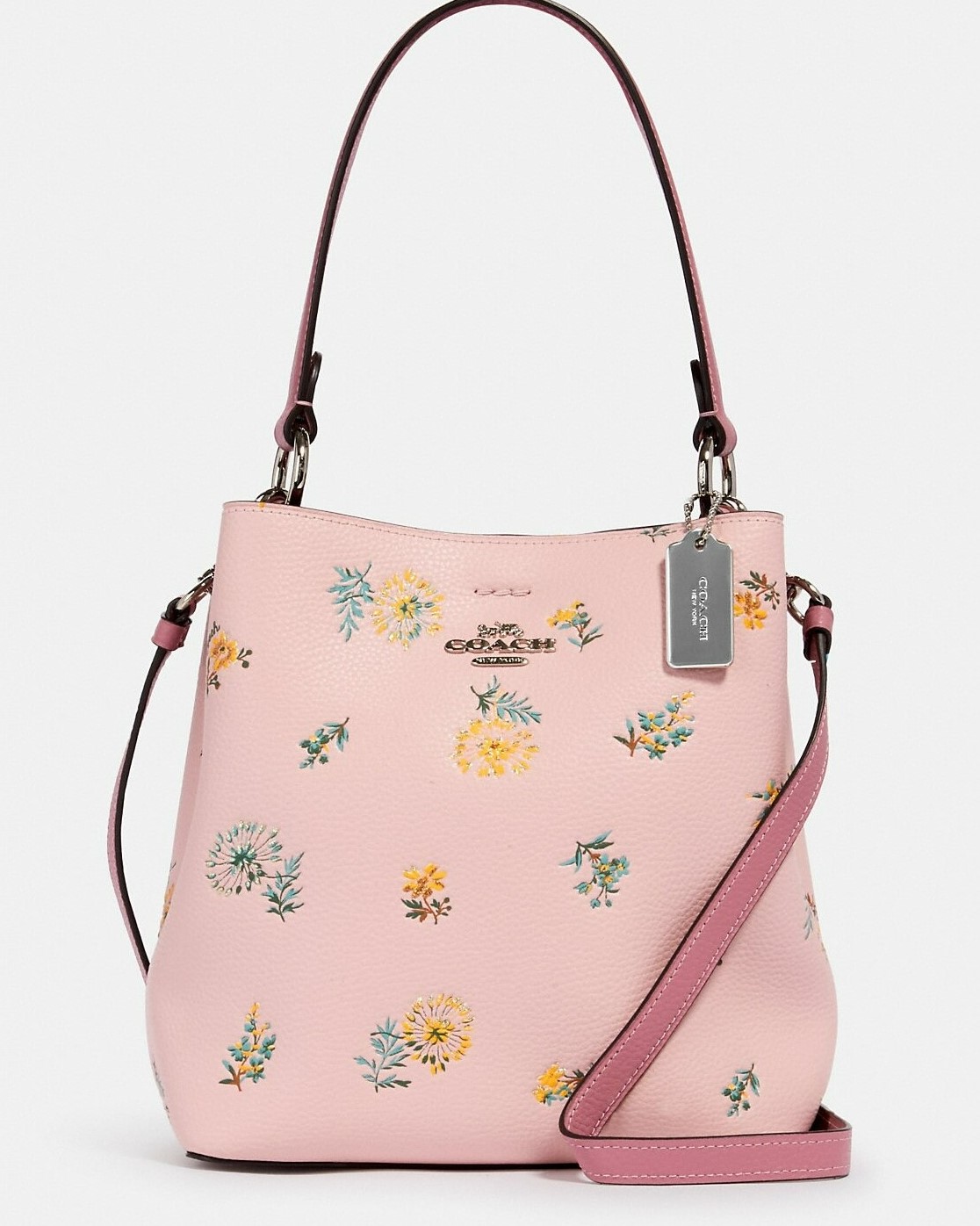 TÚI XÁCH NỮ COACH IN HOA SMALL TOWN PEBBLE LEATHER BUCKET BAG WITH DANDELION FLORAL PRINT 2310 2