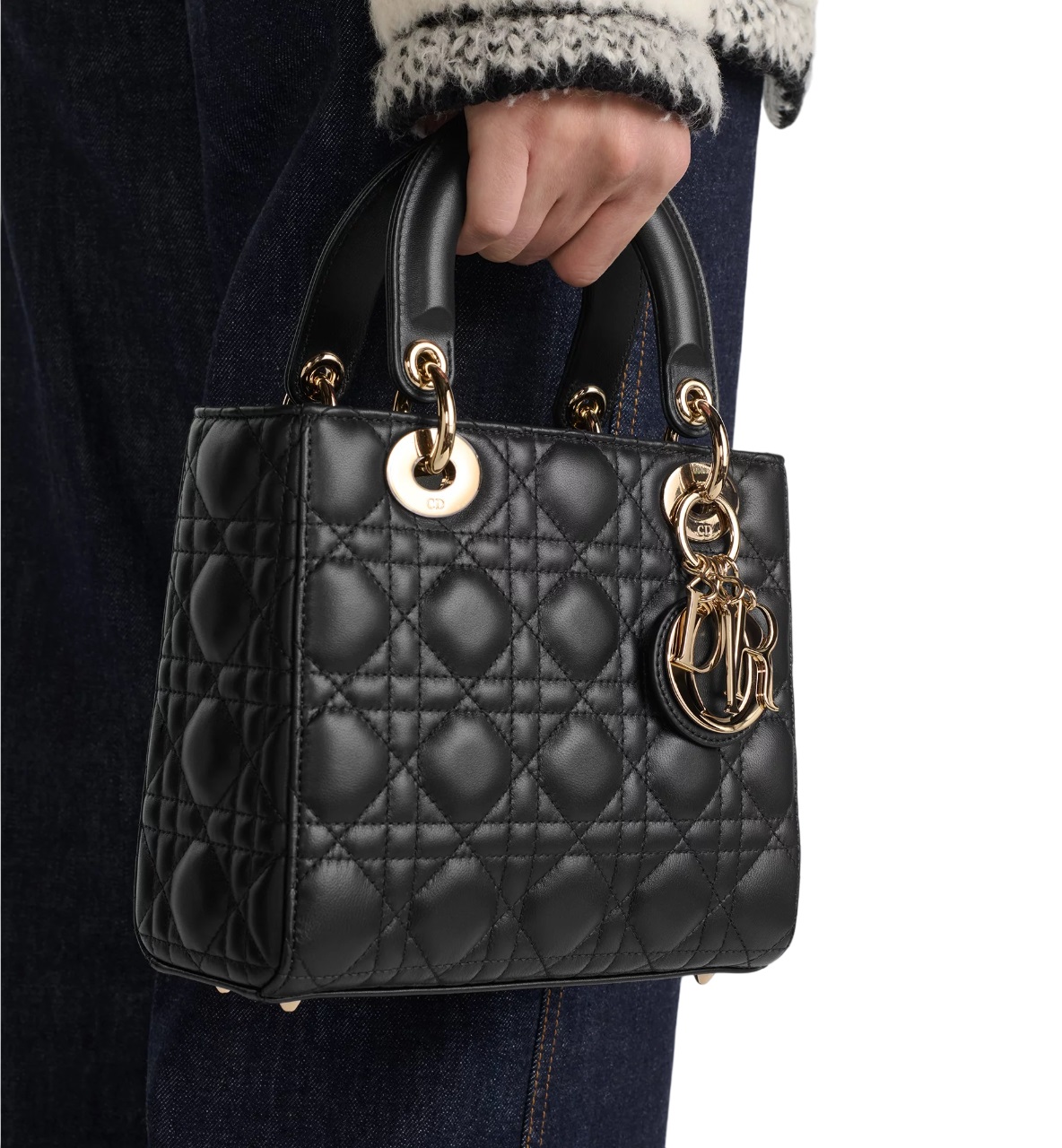 Túi Dior Small Lady Dior My ABCDior Bag Black Cannage Lambskin 3