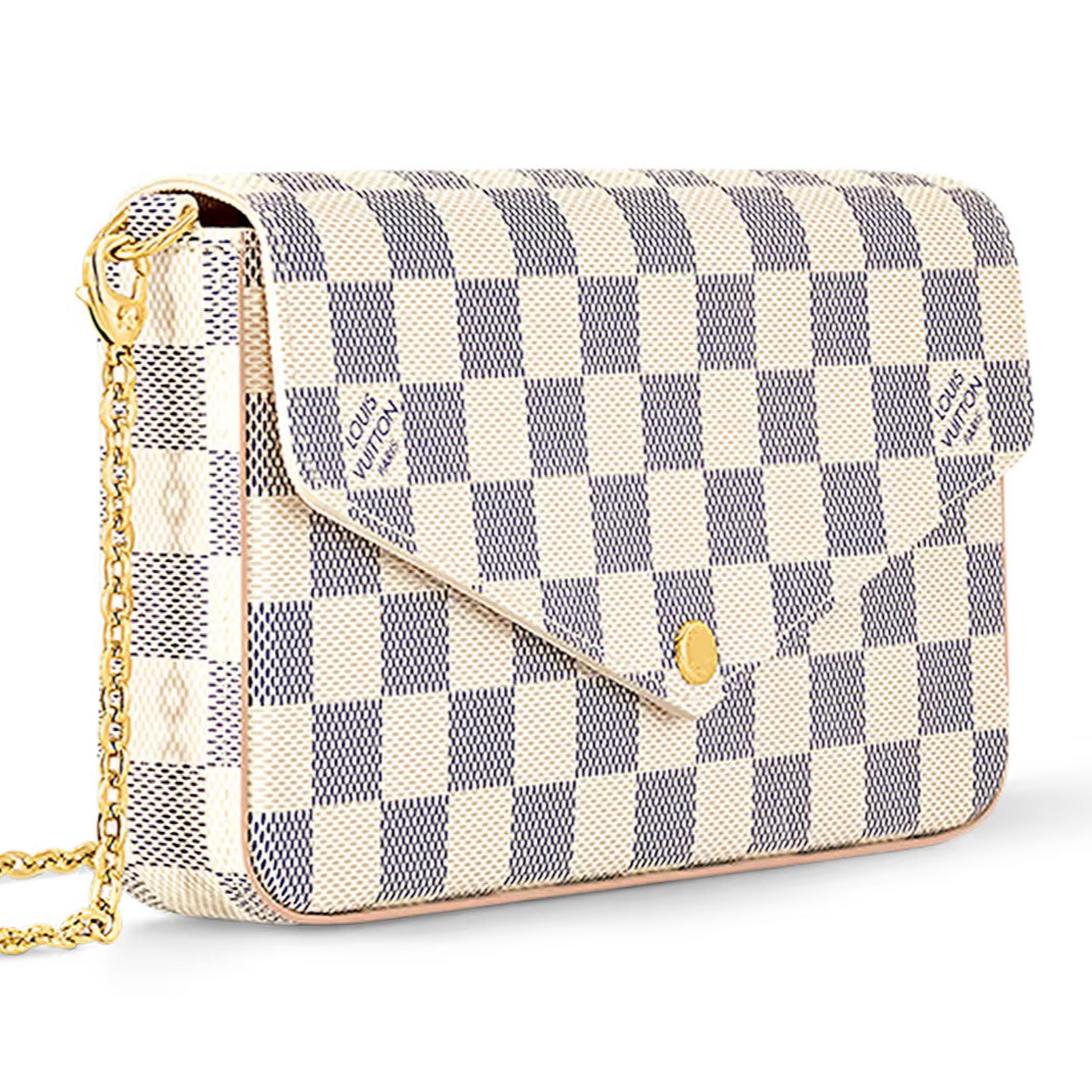 Túi LV nữ Louis Vuitton Félicie Pochette Damier Azur Canvas N40491 2