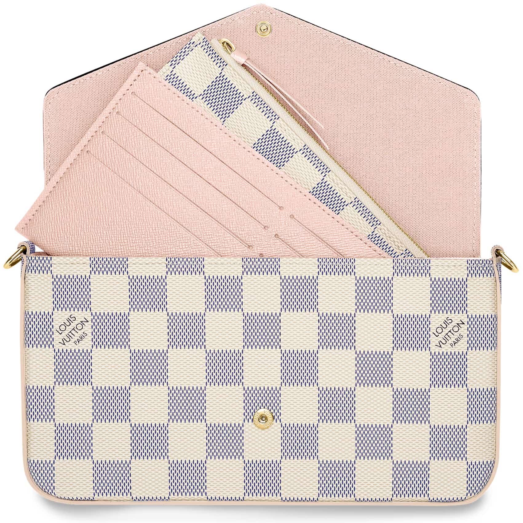 Túi LV nữ Louis Vuitton Félicie Pochette Damier Azur Canvas N40491 7