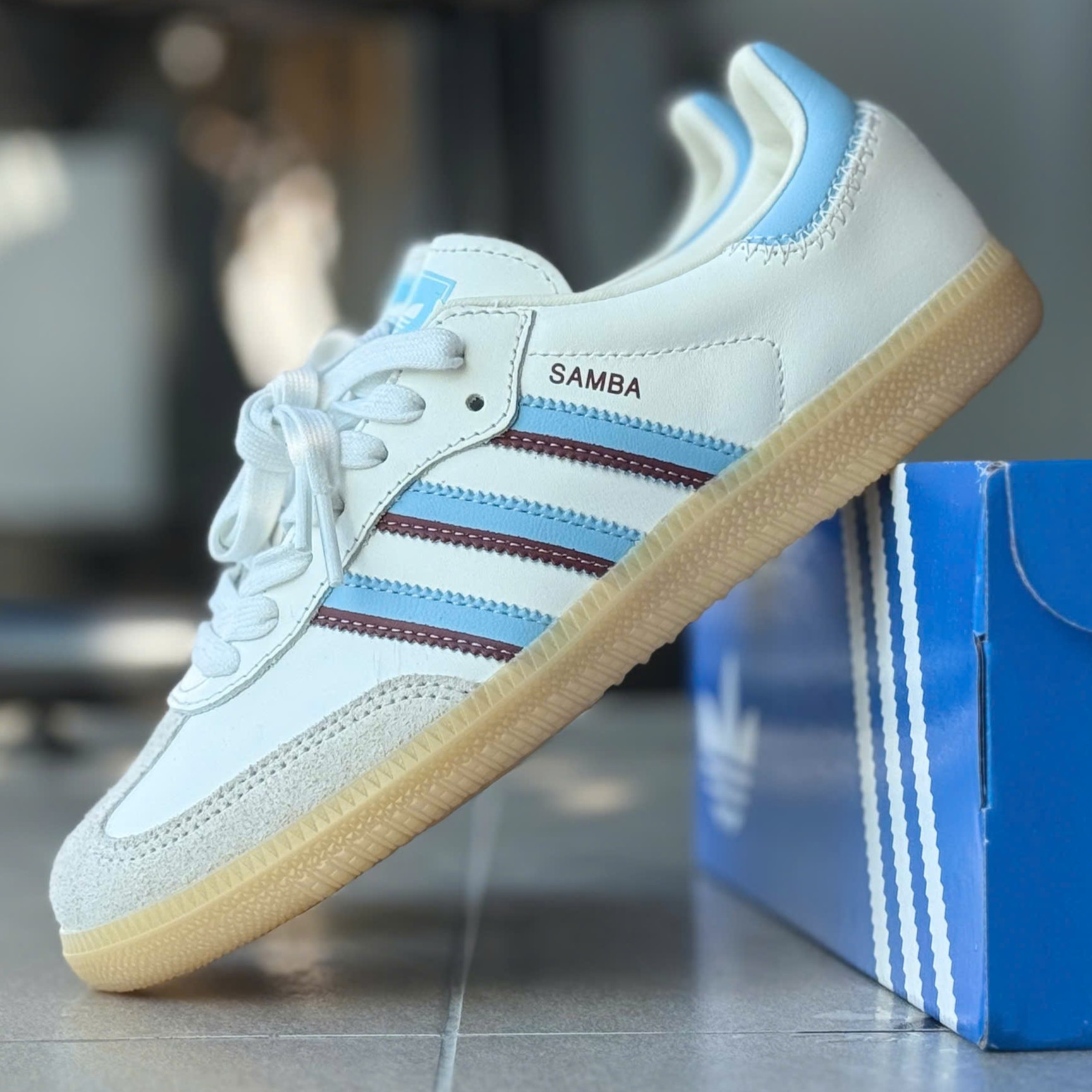 Giày Adidas Samba OG Shoes Wonder White Clear Sky JS5041 8