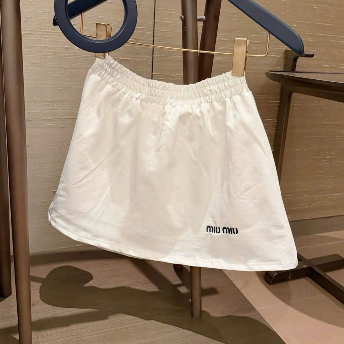 Set áo váy thun trắng xanh Miu Miu 15