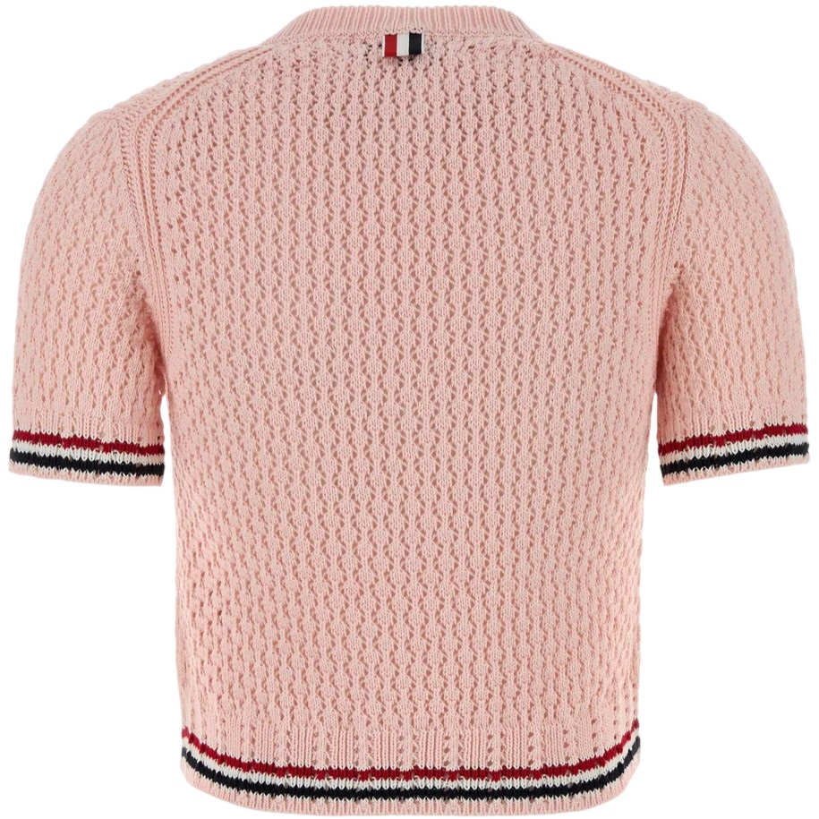 Áo Thom Browne Jacquard Cotton Sweater Light Pink 4