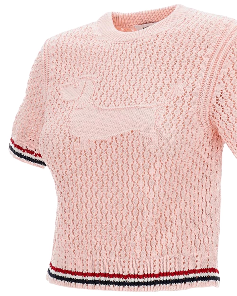 Áo Thom Browne Jacquard Cotton Sweater Light Pink 5