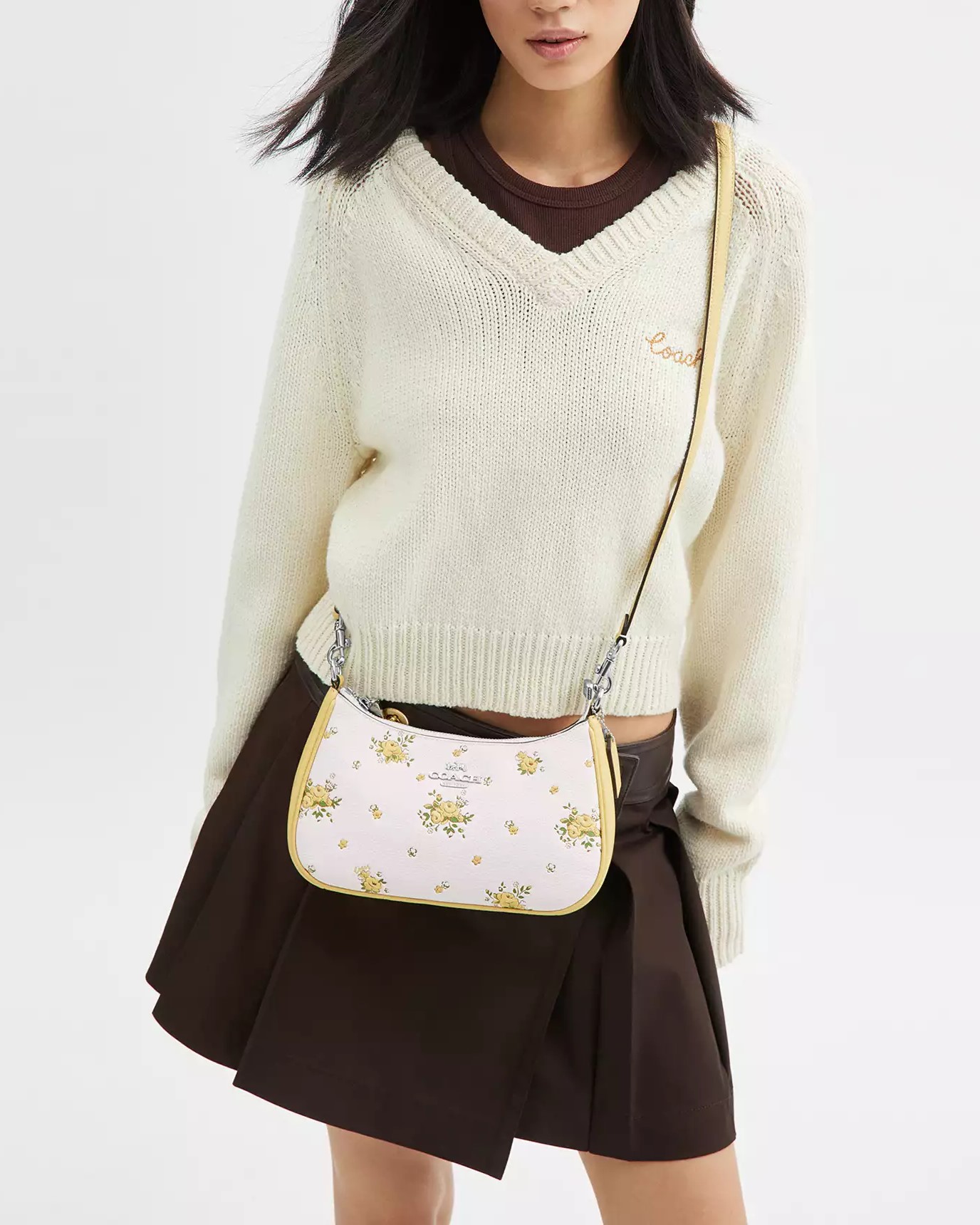 Túi đeo vai Coach Teri Shoulder Bag With Floral Print Chalk Multi CAL45 9