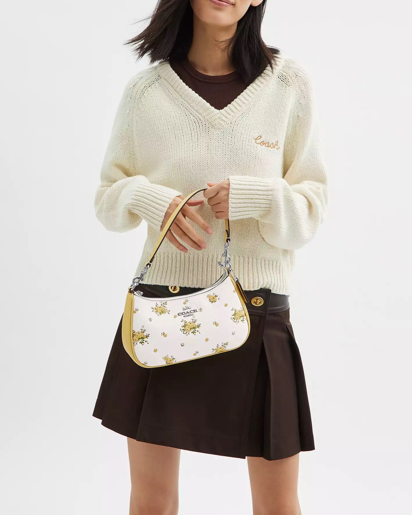 Túi đeo vai Coach Teri Shoulder Bag With Floral Print Chalk Multi CAL45 10
