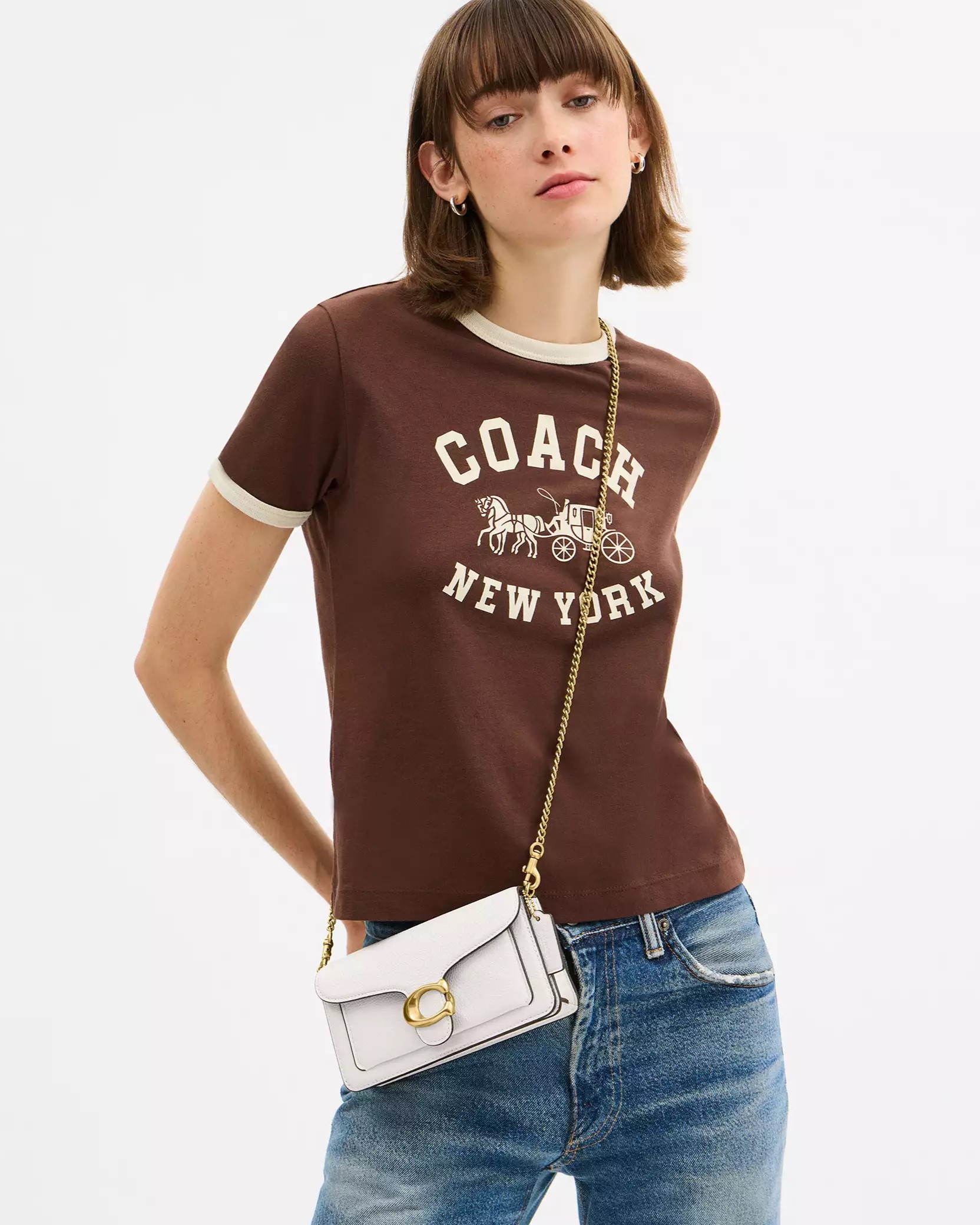 Túi Coach Tabby Chain Crossbody Bag 19 Chalk CBF14 8