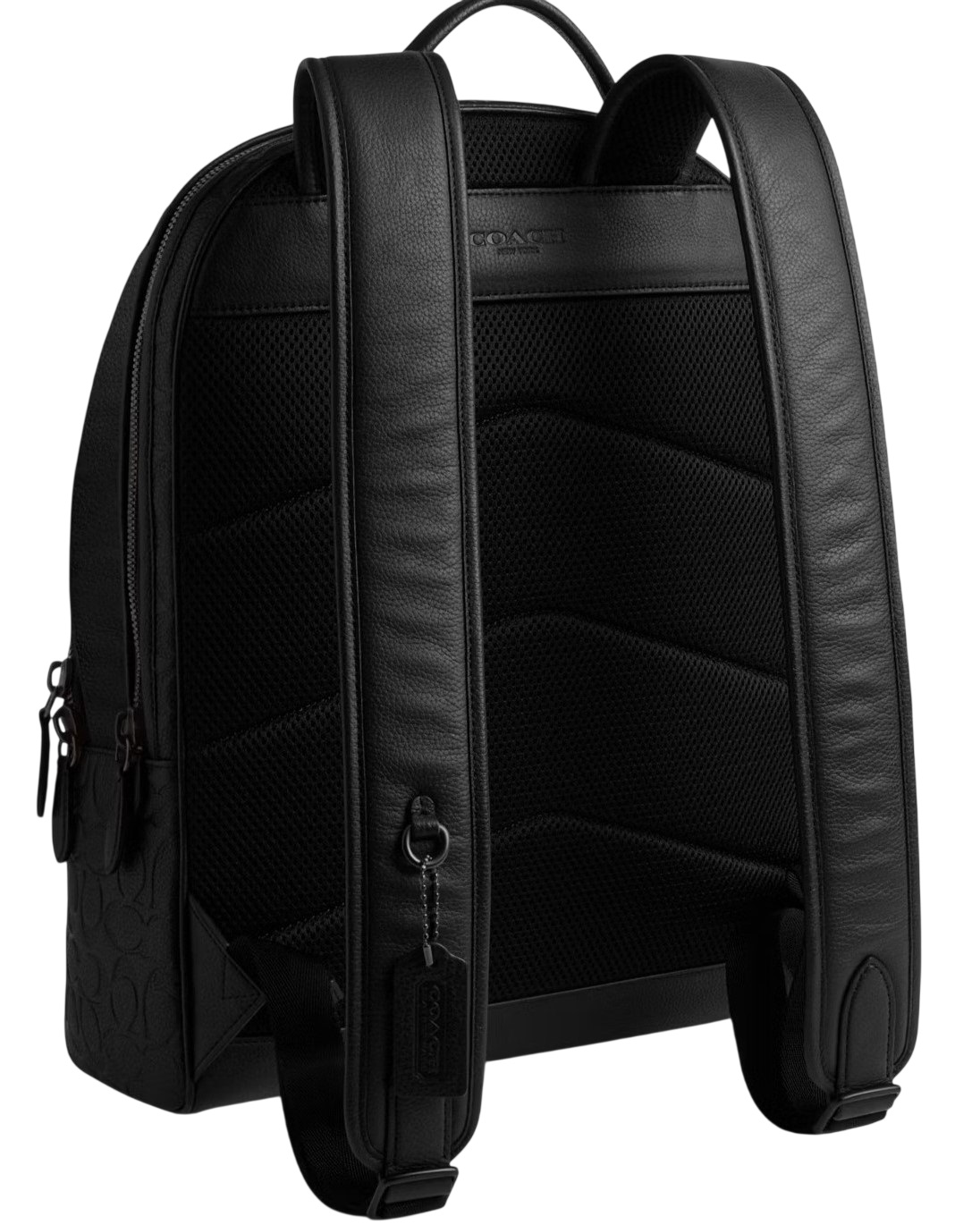 Balo Coach Charter Backpack In Signature Leather Black CP117 4