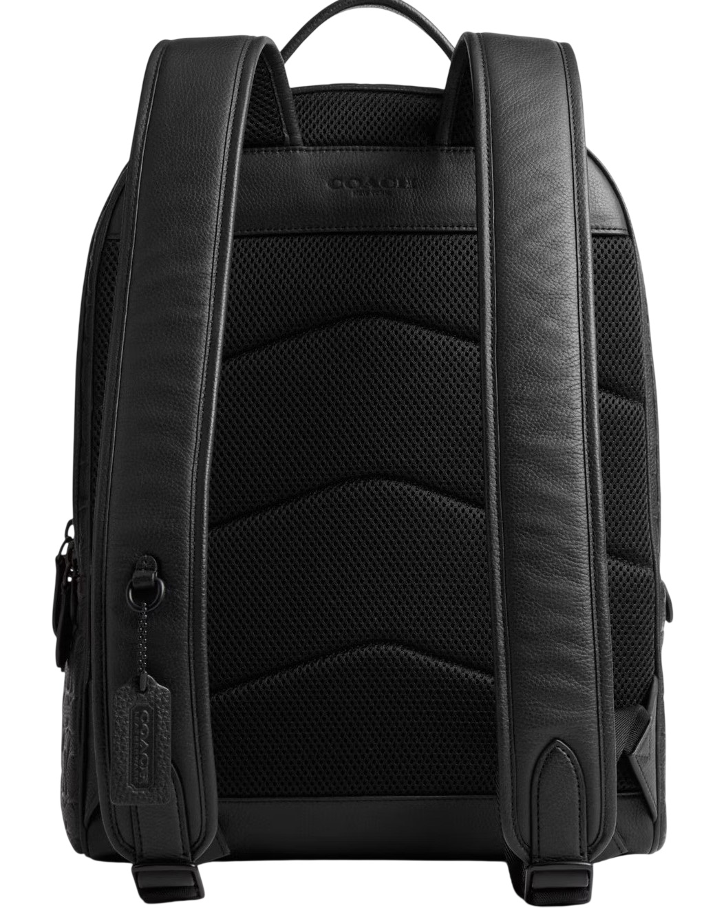 Balo Coach Charter Backpack In Signature Leather Black CP117 5