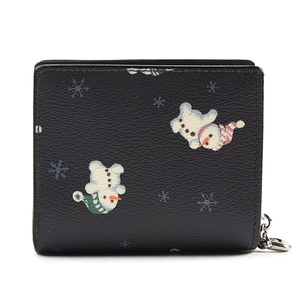 VÍ COACH BOXED SNAP WALLET AND PICTURE FRAME BAG CHARM WITH SNOWMAN PRINT 4