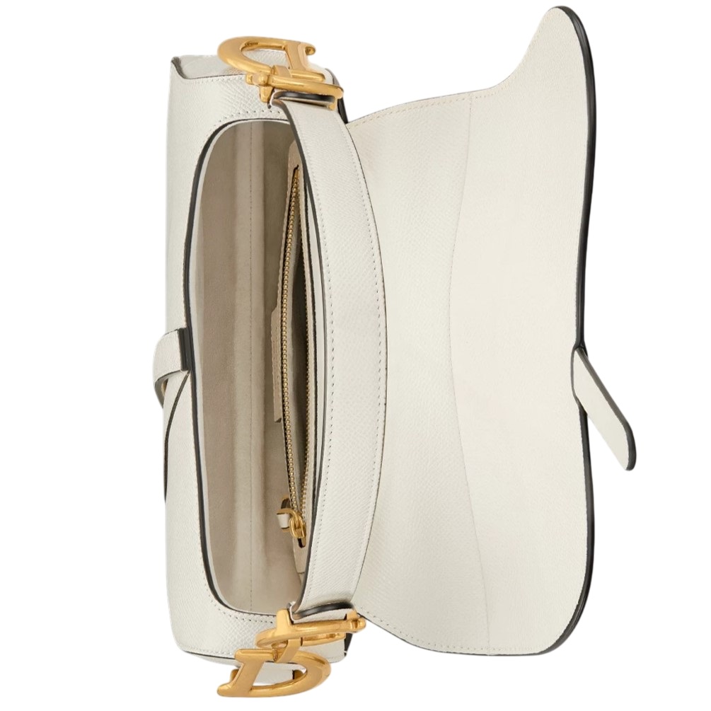 Túi Dior Yên Ngựa Saddle Bag With Shoulder Strap Latte Grained Calfskin 7