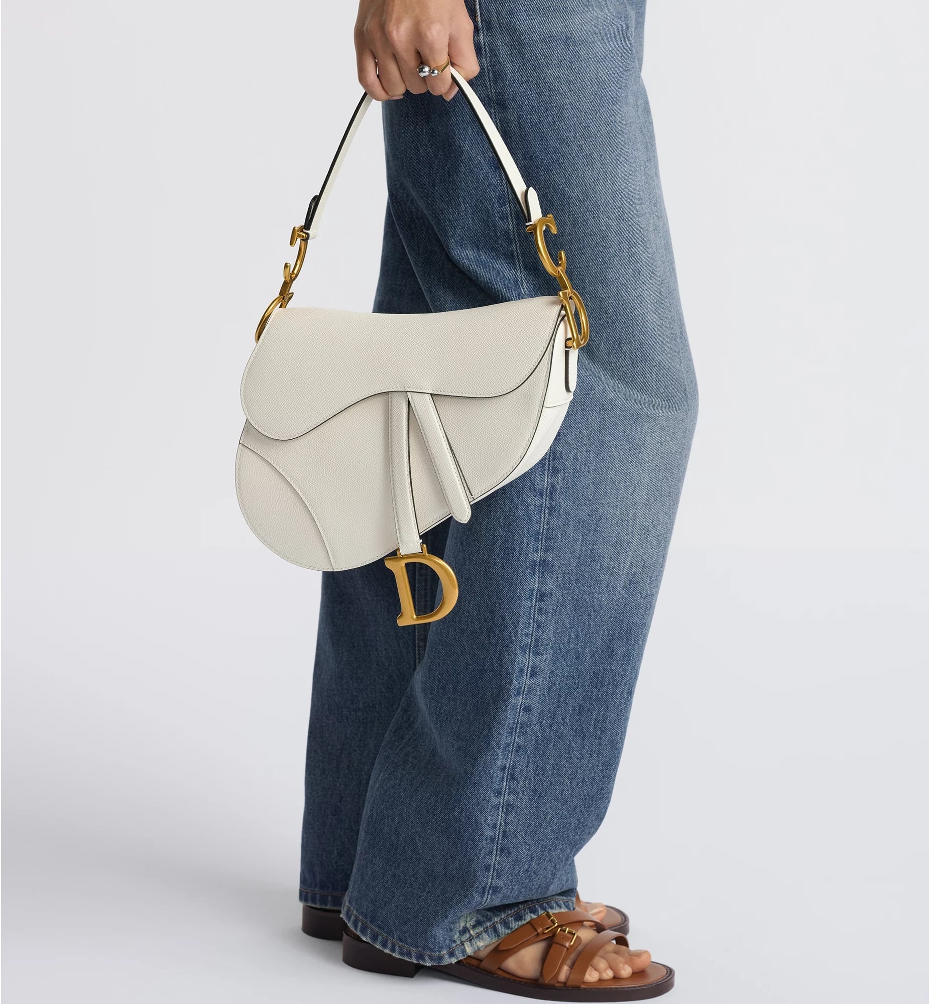 Túi Dior Yên Ngựa Saddle Bag With Shoulder Strap Latte Grained Calfskin 8
