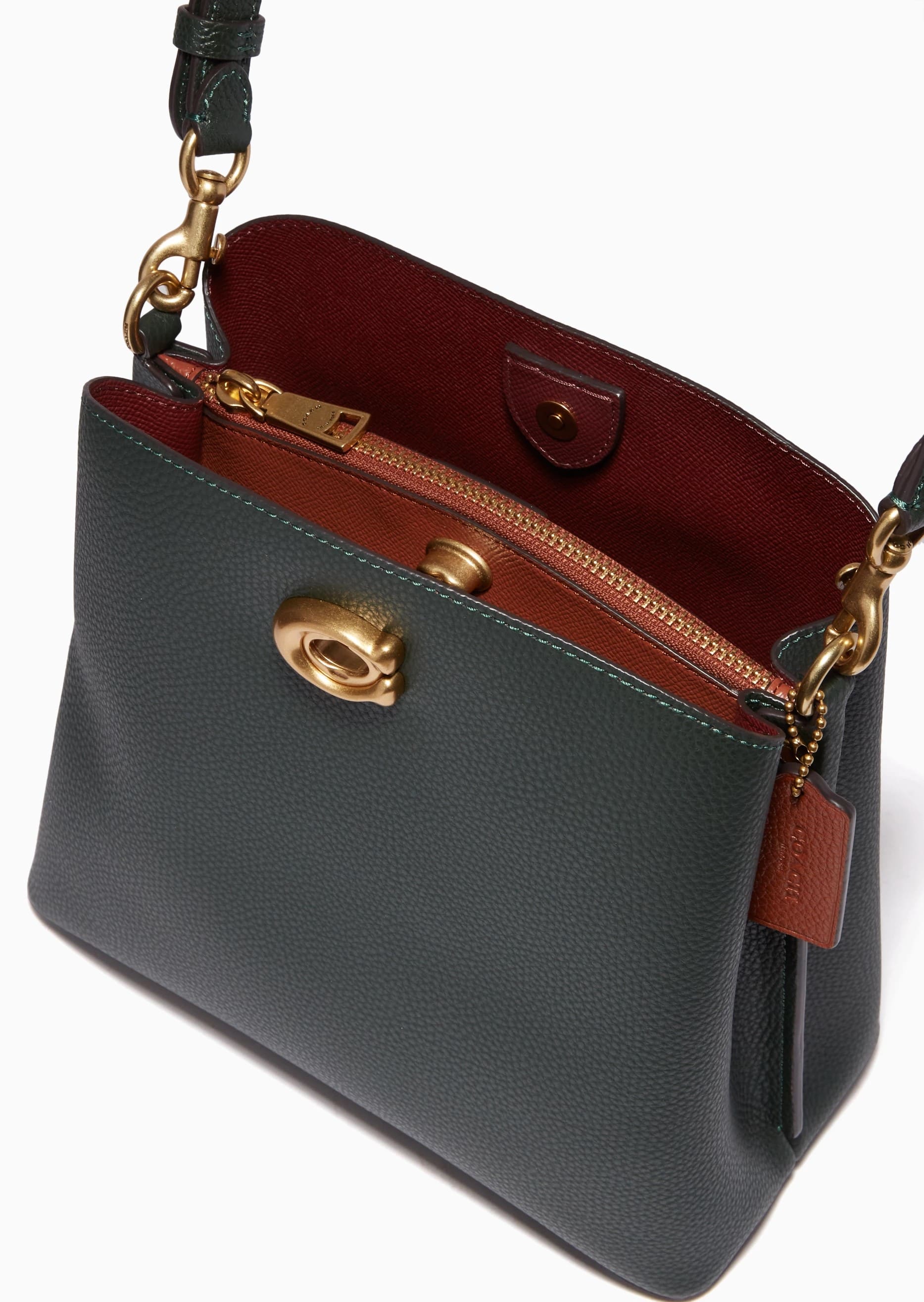 Túi đeo vai Coach Willow Bucket Bag In Colorblock Amazon Green Multi C3766 2