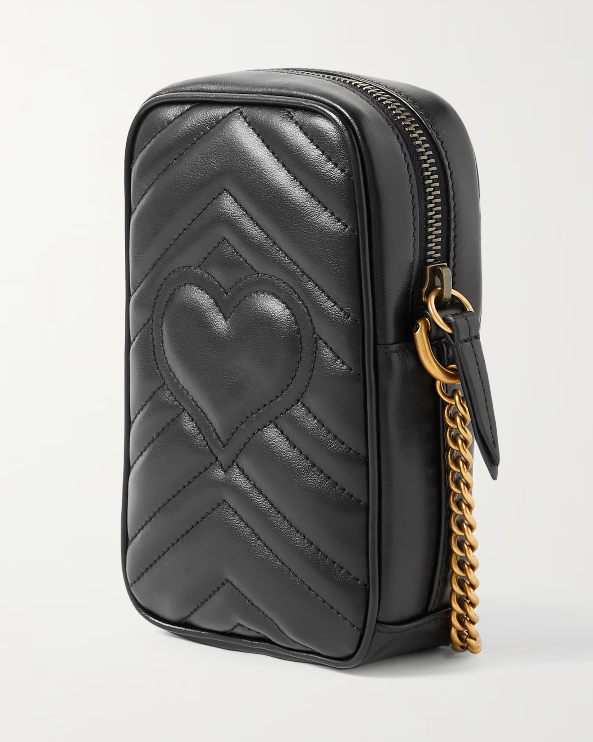 TÚI ĐEO ĐIỆN THOẠI GUCCI GG MARMONT MINI BLACK QUILTED LEATHER POUCH 5