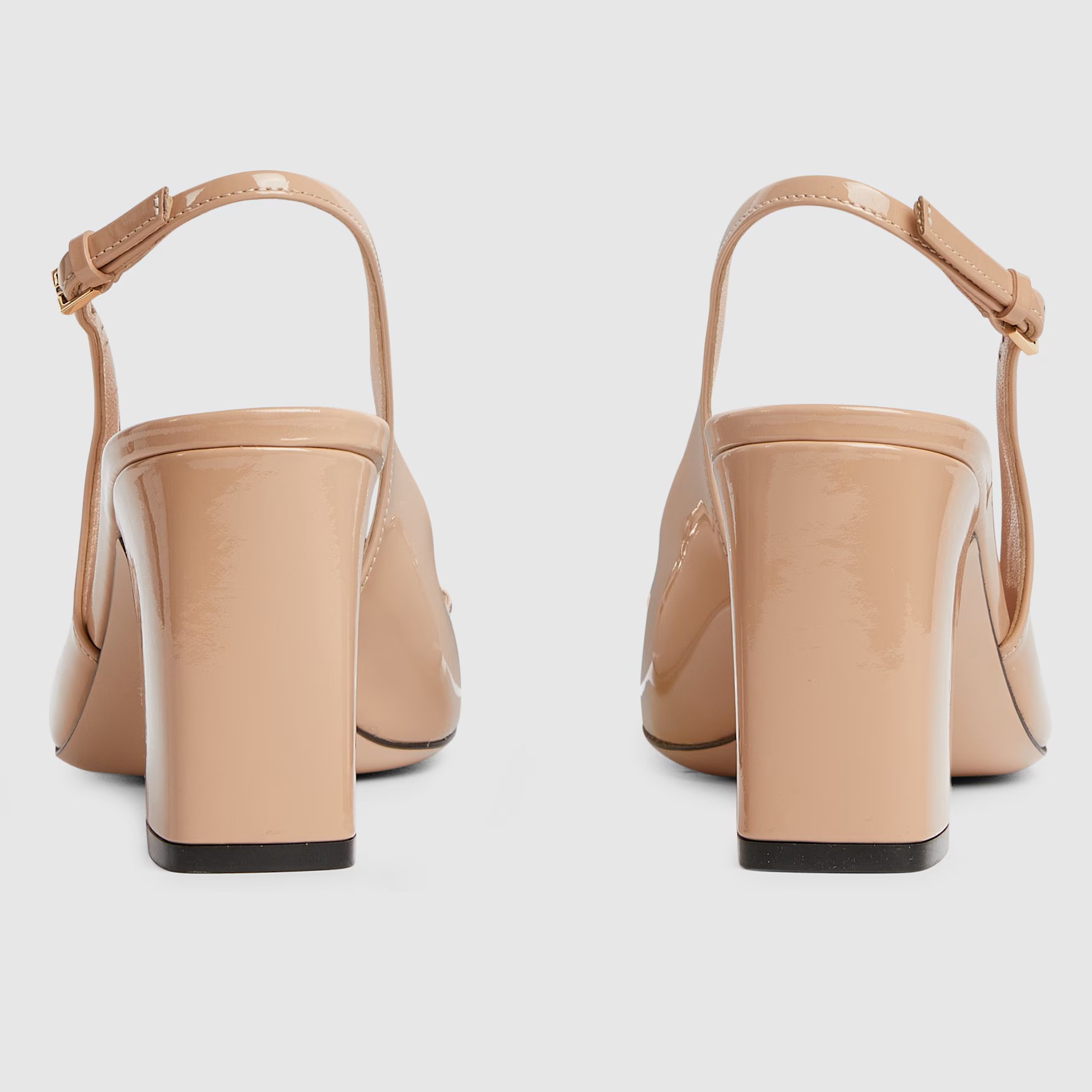 Giày cao gót Gucci Womens Horsebit Slingback Rose Beige Patent Leather ‎794324 6