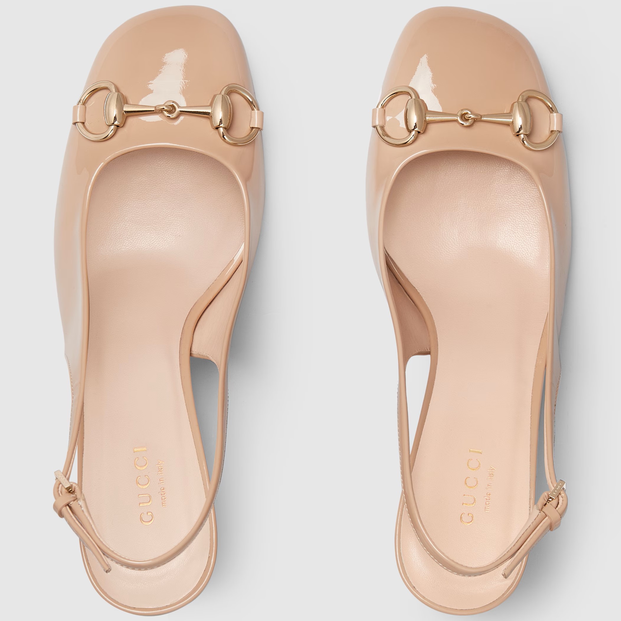 Giày cao gót Gucci Womens Horsebit Slingback Rose Beige Patent Leather ‎794324 7