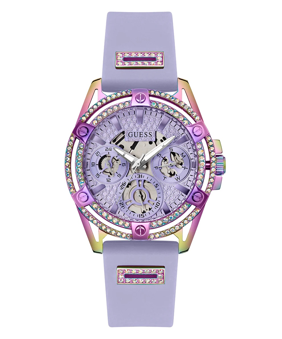 ĐỒNG HỒ NỮ GUESS LADIES PURPLE IRIDESCENT MULTI-FUNCTION SILICONE WATCH GW0536L4 3