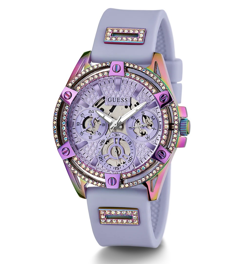 ĐỒNG HỒ NỮ GUESS LADIES PURPLE IRIDESCENT MULTI-FUNCTION SILICONE WATCH GW0536L4 4