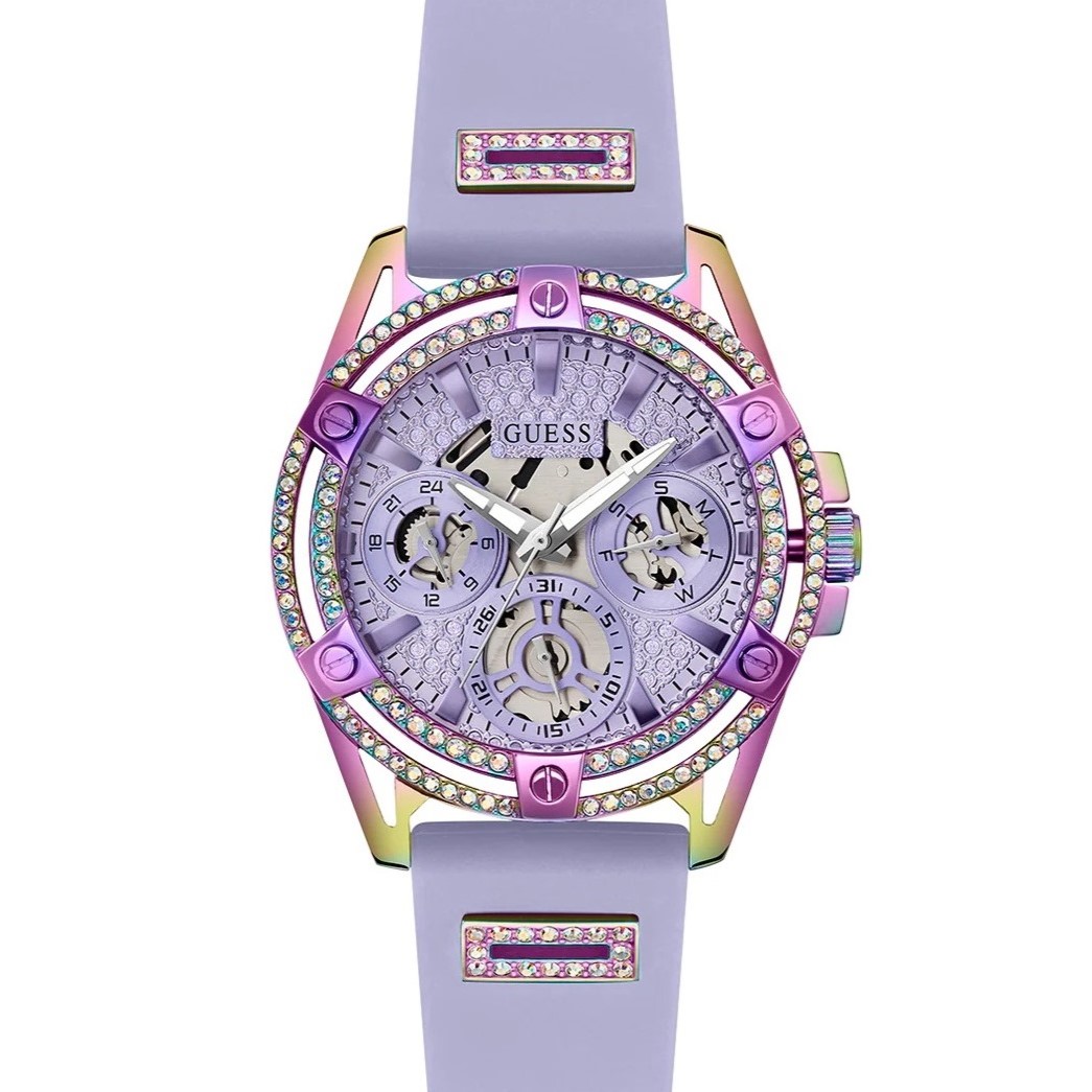 ĐỒNG HỒ NỮ GUESS LADIES PURPLE IRIDESCENT MULTI-FUNCTION SILICONE WATCH GW0536L4 6