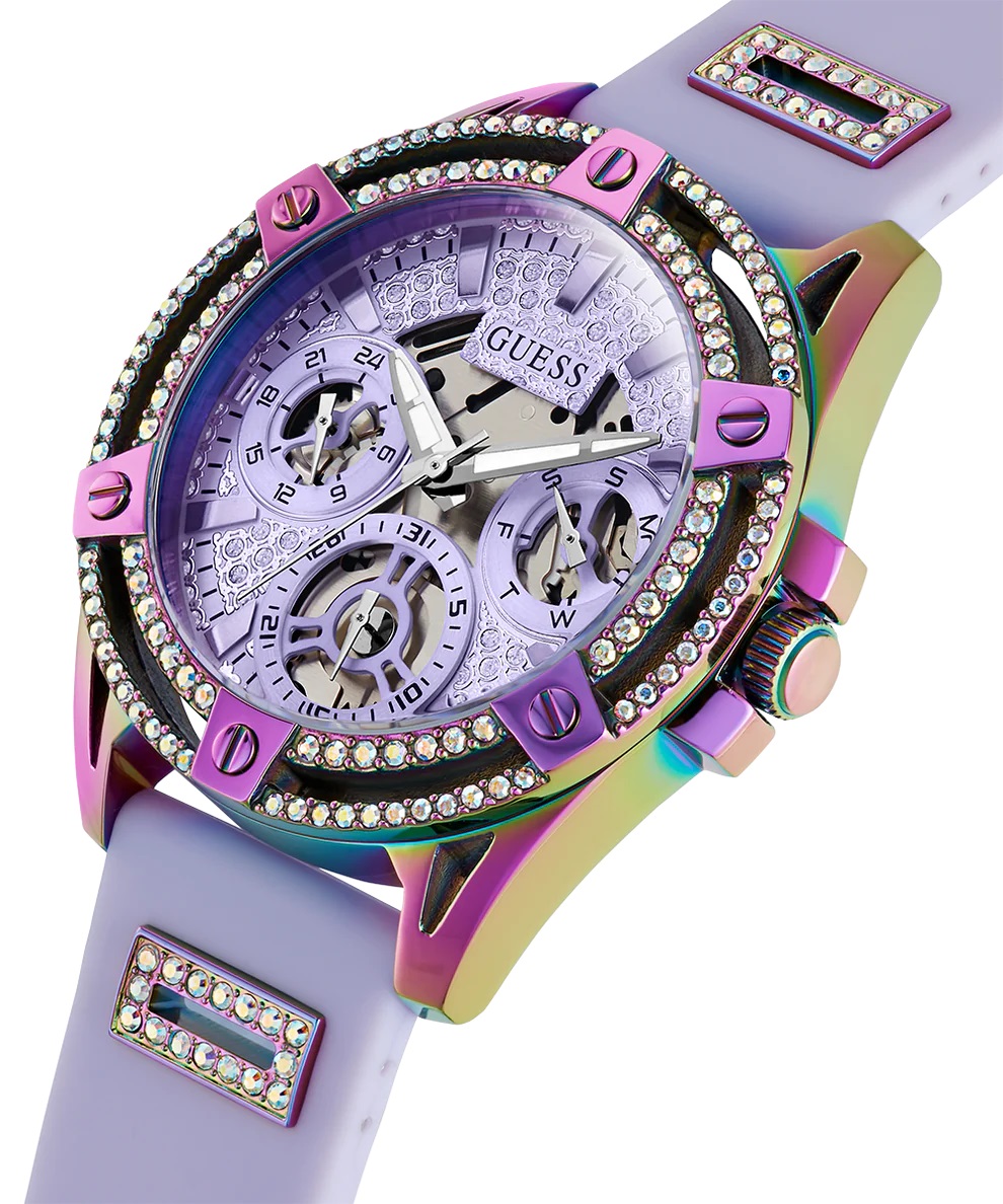 ĐỒNG HỒ NỮ GUESS LADIES PURPLE IRIDESCENT MULTI-FUNCTION SILICONE WATCH GW0536L4 10