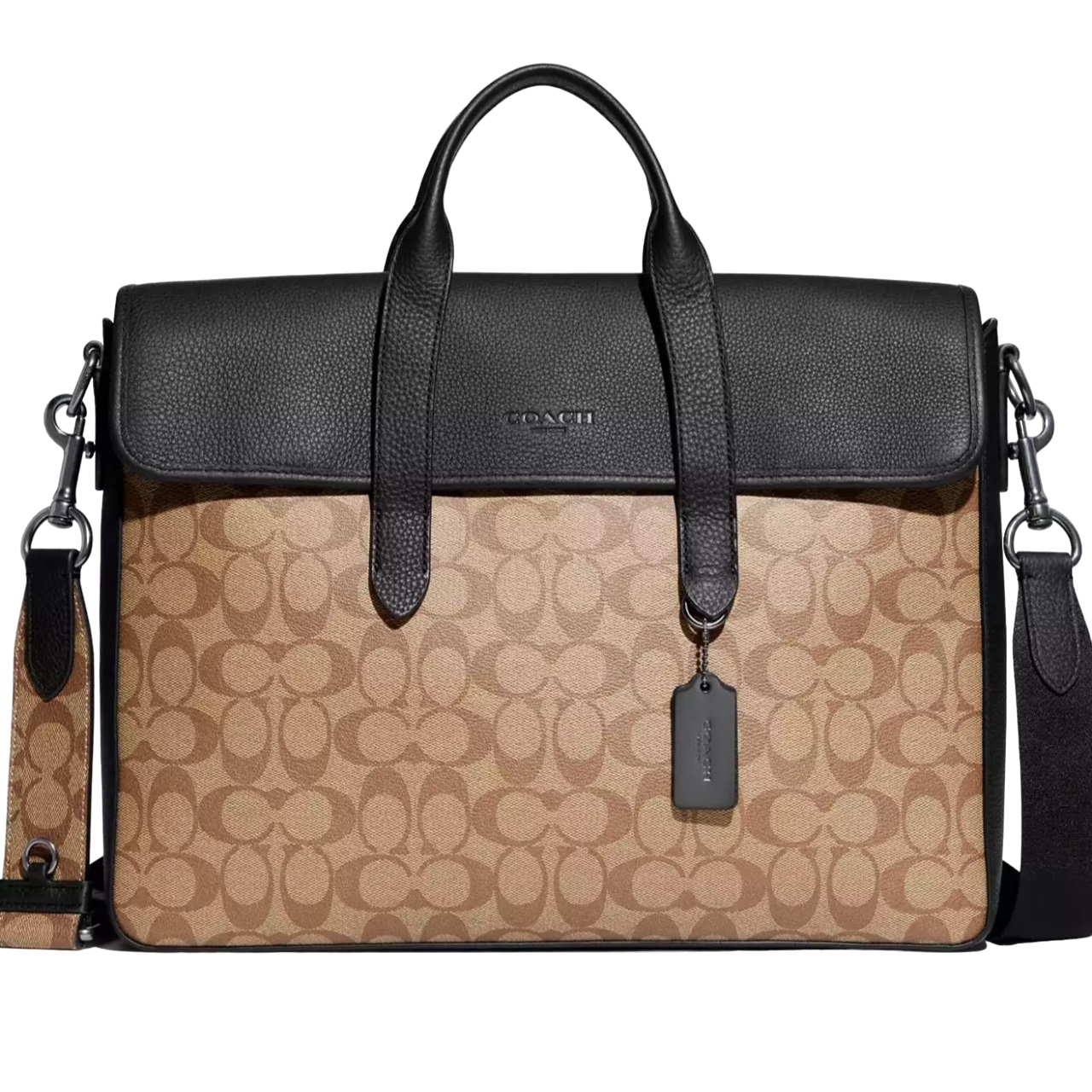 Túi xách laptop Nam Coach Sullivan Portfolio Brief In Signature Canvas Khaki Black C9873 4