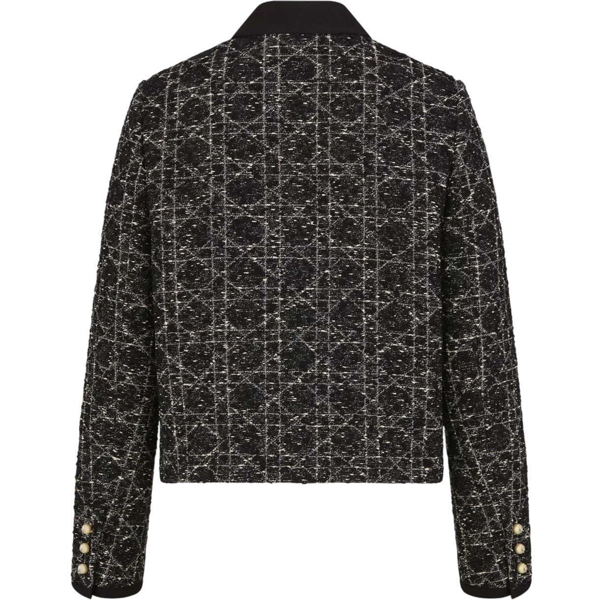 Áo khoác Dior Macrocannage Jacket Black Cotton-Blend Tweed 6