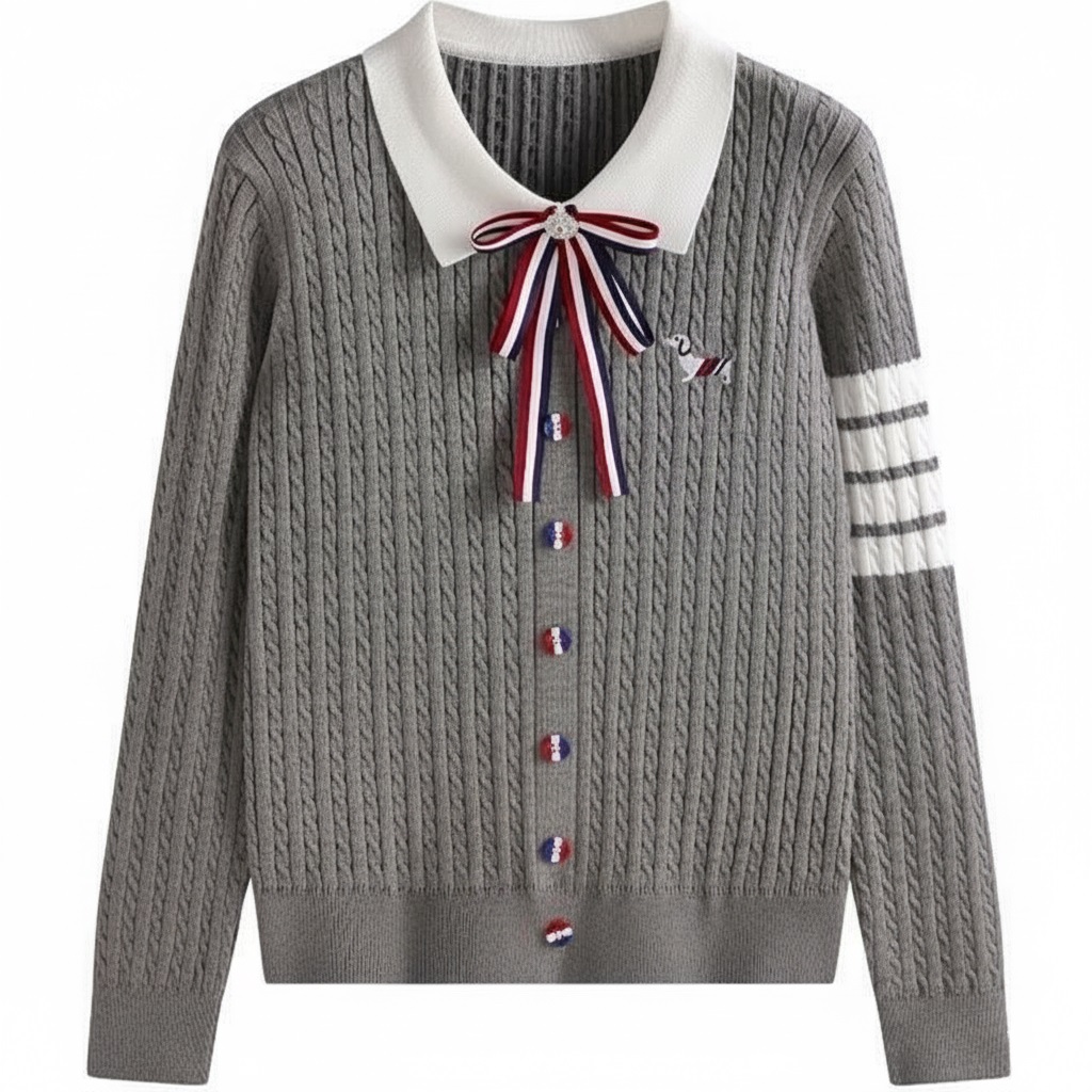 Áo len cổ nơ Thom Browne 8