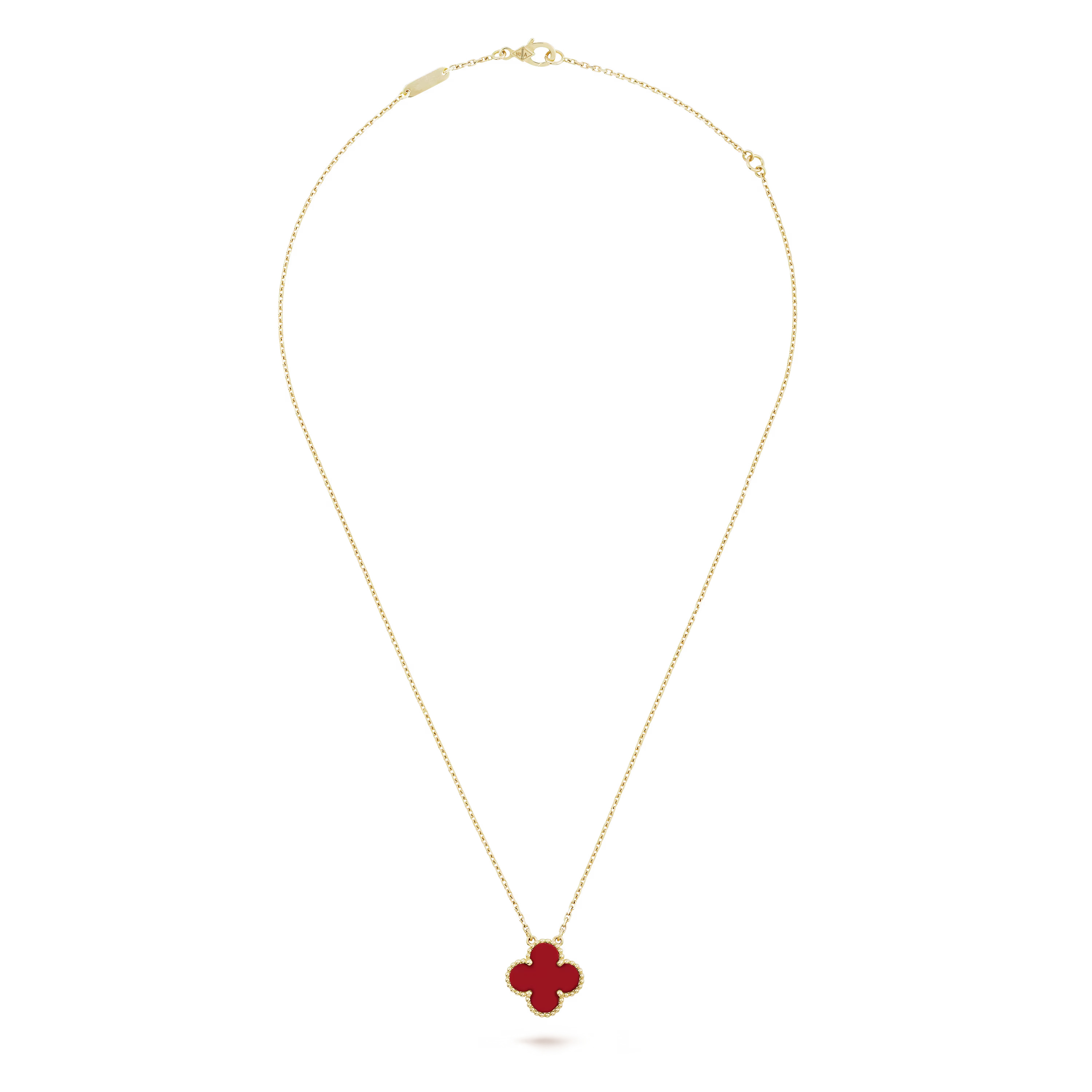 DÂY CHUYỀN VAN CLEEF & ARPELS VINTAGE ALHAMBRA NECKLACE PENDANT IN GOLD CARNELIAN VCARD38500 2