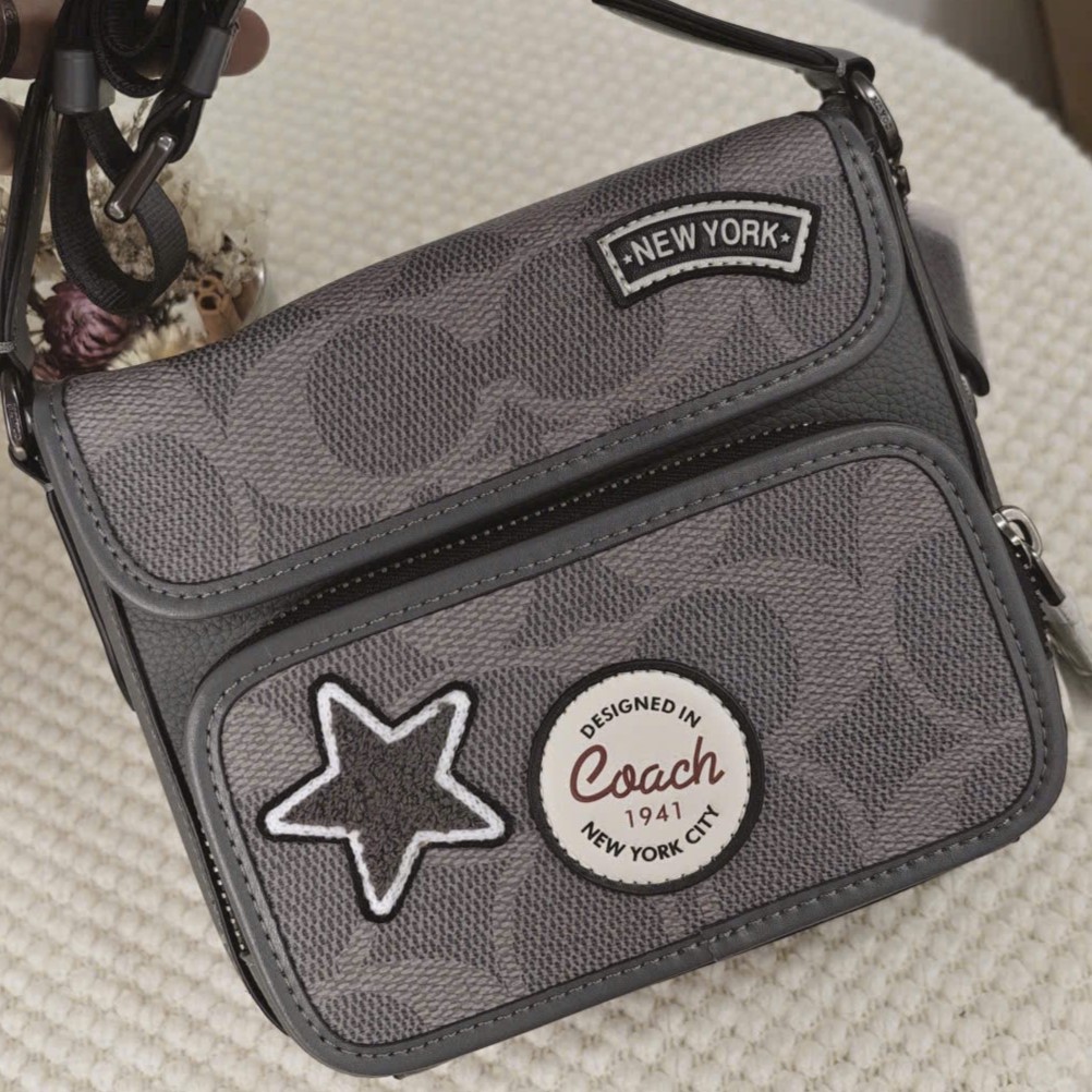 Túi Coach Nam Sullivan Flap Crossbody Bag in Maxi Signature Canvas with Patch CCG29 5