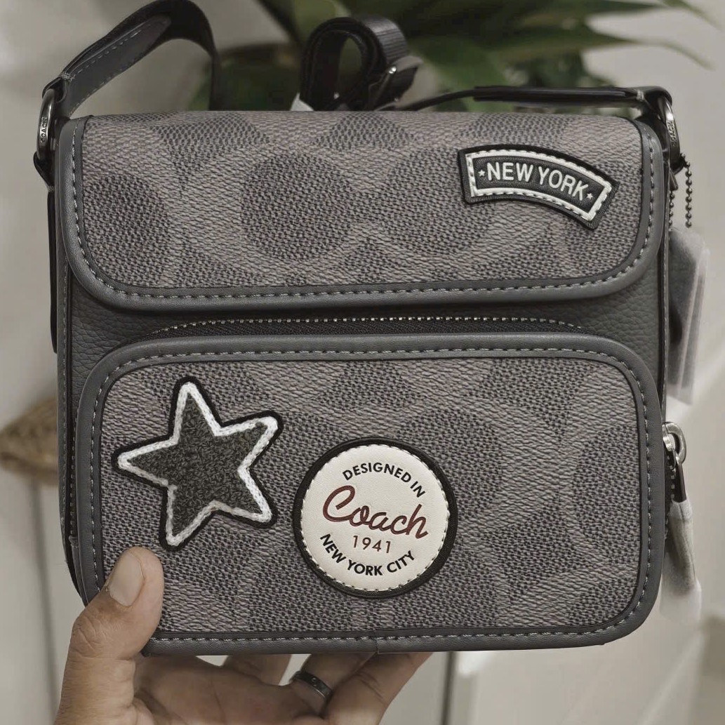 Túi Coach Nam Sullivan Flap Crossbody Bag in Maxi Signature Canvas with Patch CCG29 7