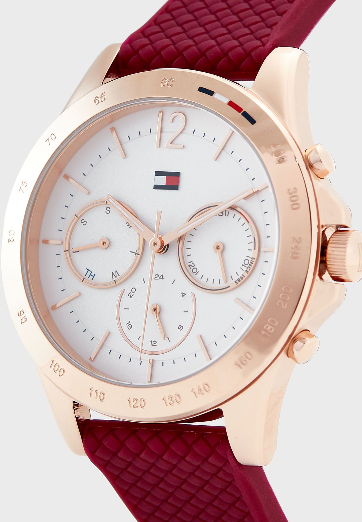 ĐỒNG HỒ NỮ TOMMY HILFIGER ROSE GOLD SPORT WATCH WITH RED SILICONE STRAP HAVEN ANALOG WATCH FOR WOMEN TH1782200W 9