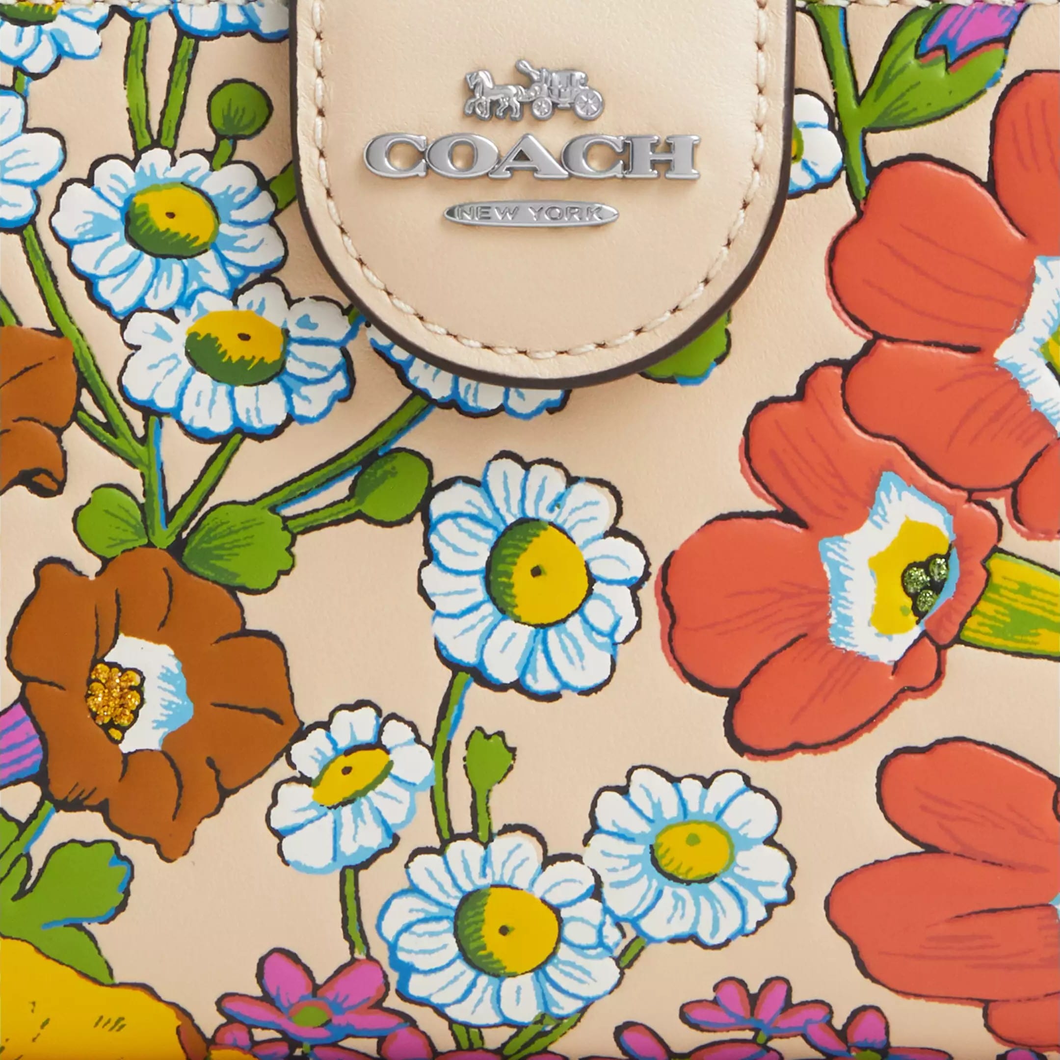 Ví Coach nữ Medium Corner Zip Wallet With Floral Print CR934 2