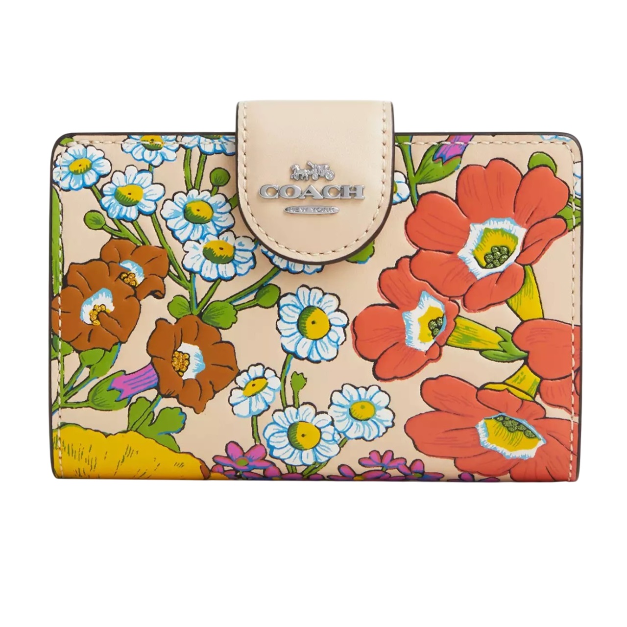 Ví Coach nữ Medium Corner Zip Wallet With Floral Print CR934 3
