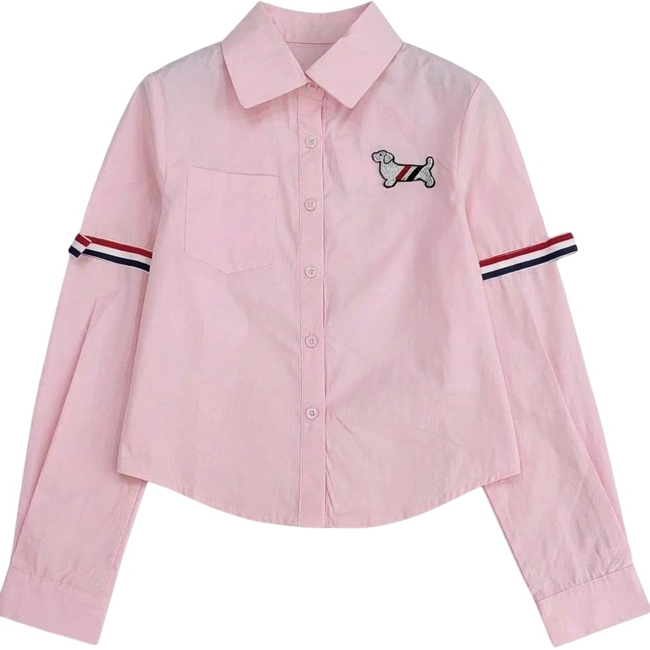Áo sơ mi nữ tay dài hoa tiết chó Thom Browne 9