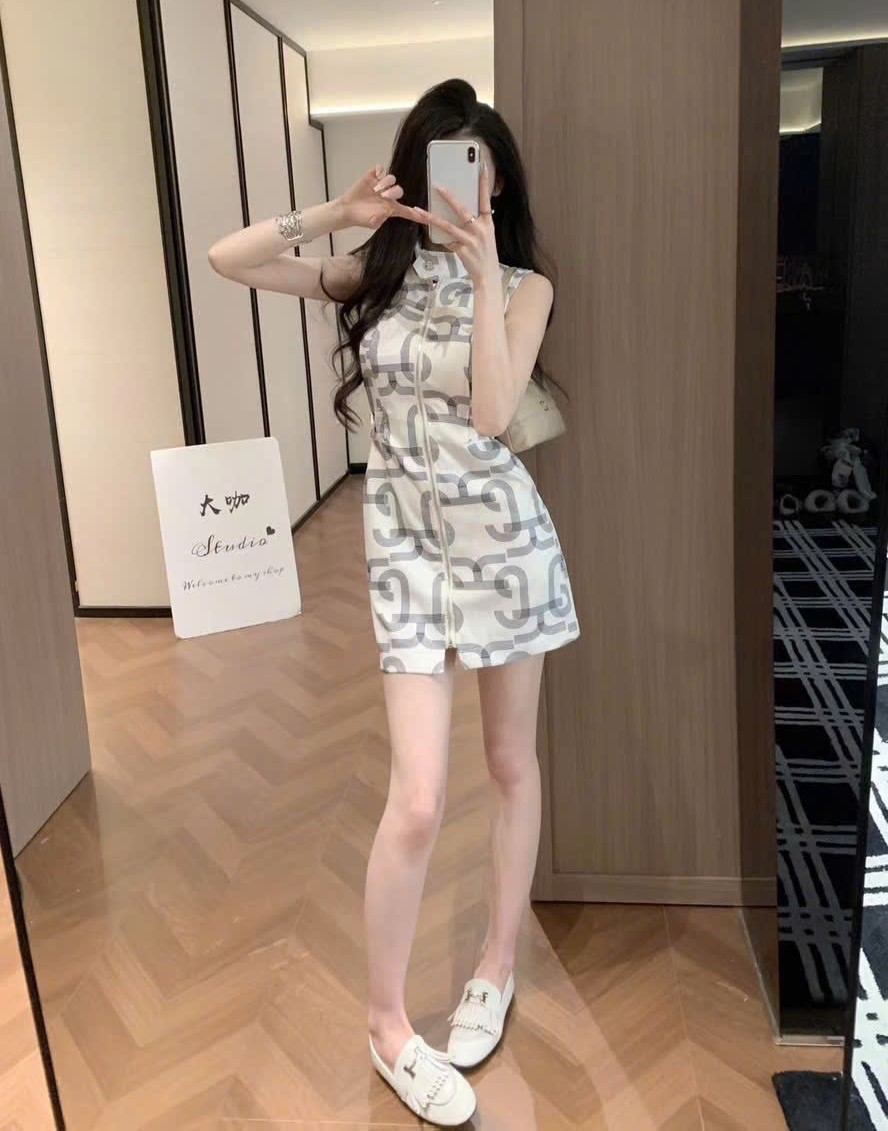Áo đầm nữ sát nách Hermes 4