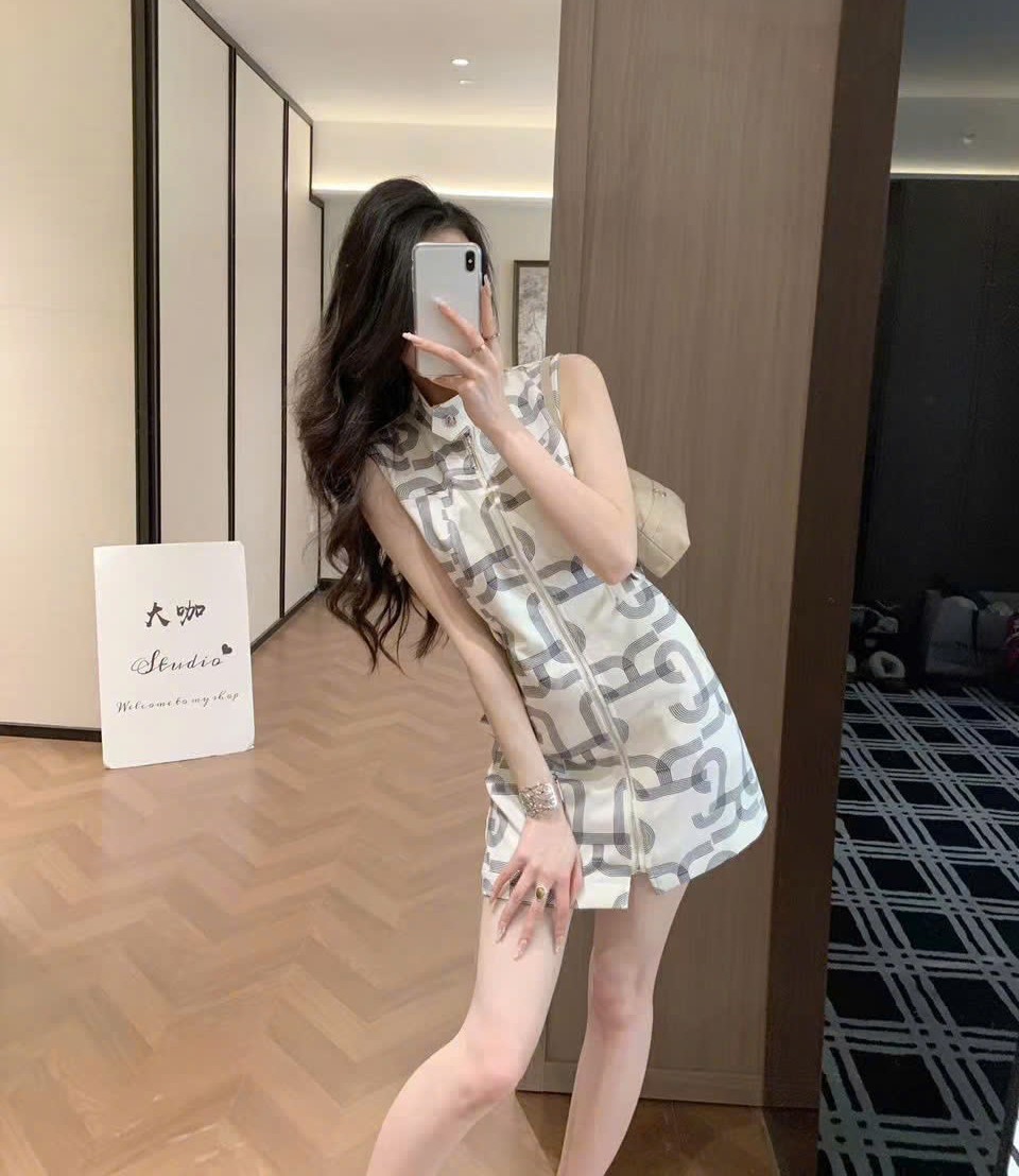 Áo đầm nữ sát nách Hermes 8