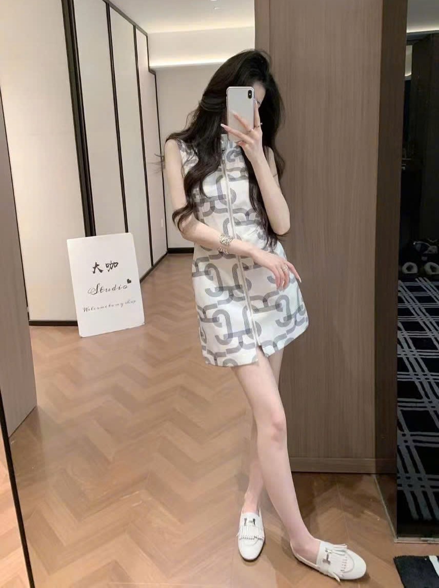 Áo đầm nữ sát nách Hermes 9