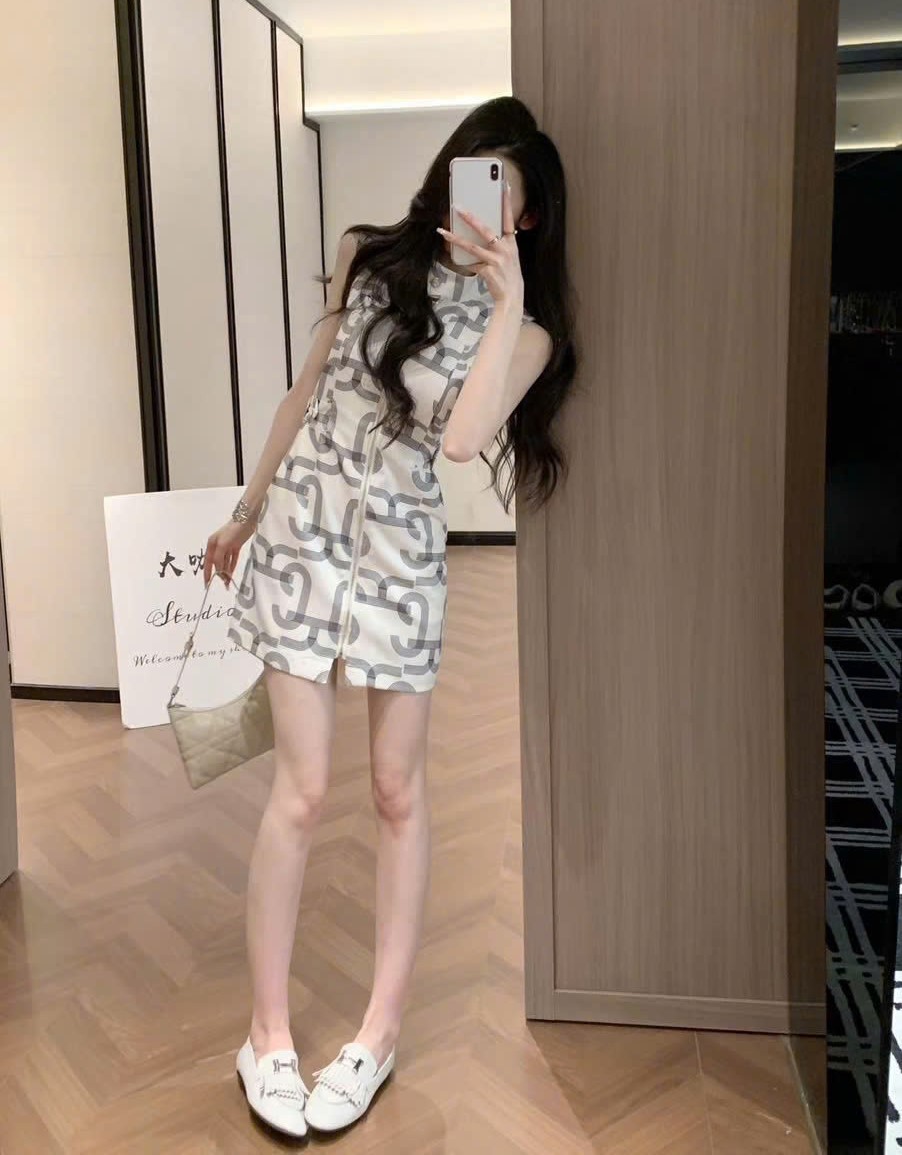 Áo đầm nữ sát nách Hermes 7