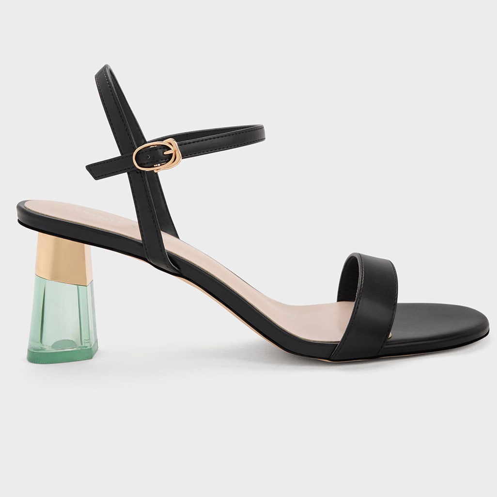 GIÀY SANDAL NỮ CHARLES AND KEITH CLEAR TRAPEZE HEEL SANDALS 5