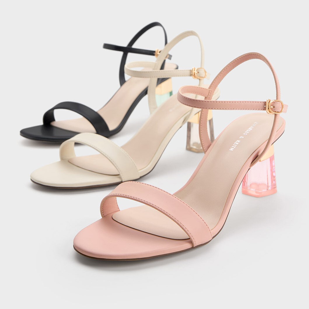 GIÀY SANDAL NỮ CHARLES AND KEITH CLEAR TRAPEZE HEEL SANDALS 6
