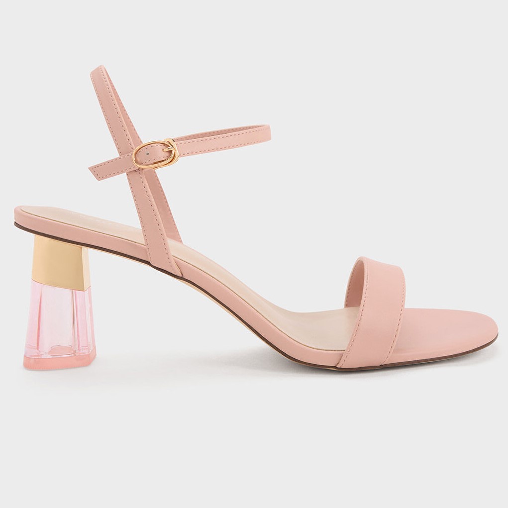 GIÀY SANDAL NỮ CHARLES AND KEITH CLEAR TRAPEZE HEEL SANDALS 9
