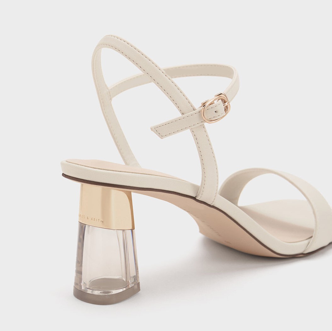 GIÀY SANDAL NỮ CHARLES AND KEITH CLEAR TRAPEZE HEEL SANDALS 12