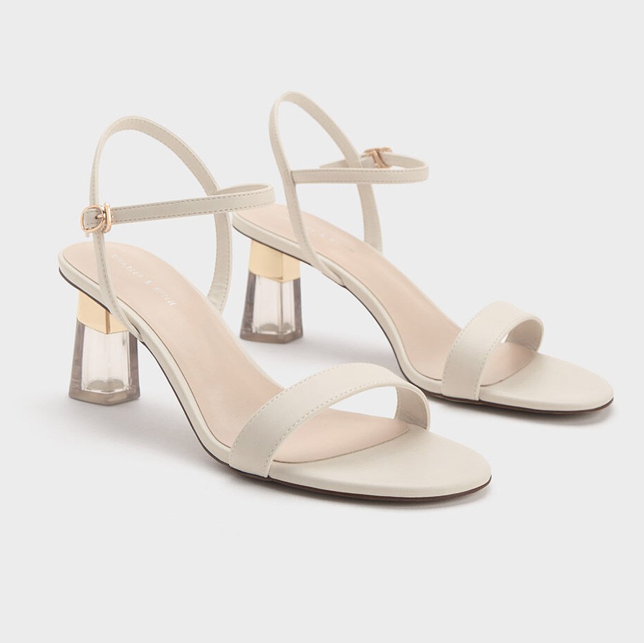 GIÀY SANDAL NỮ CHARLES AND KEITH CLEAR TRAPEZE HEEL SANDALS 15