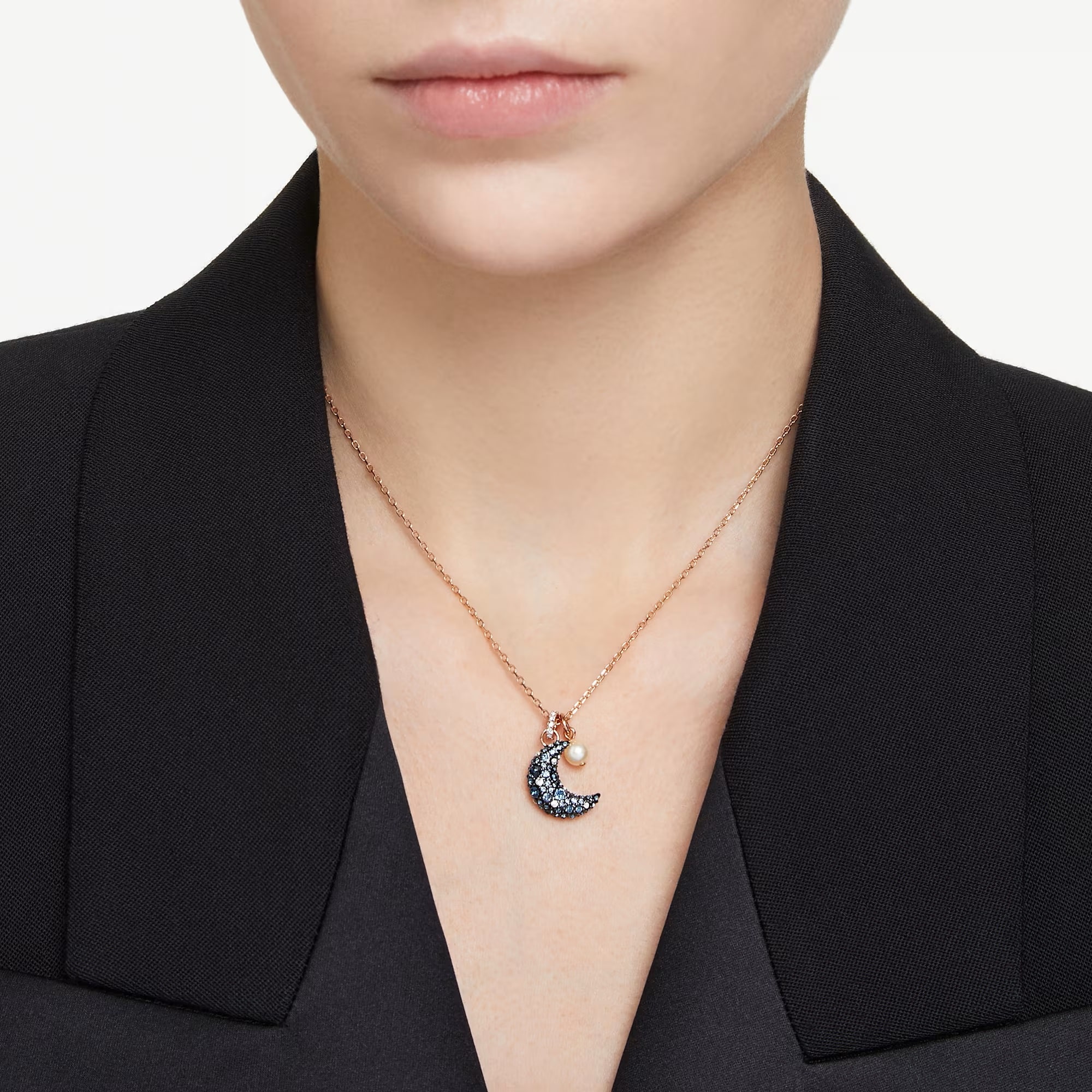 DÂY CHUYỀN SWAROVSKI LUNA PENDANT MOON MULTICOLORED ROSE GOLD-TONE PLATED 5671585 2