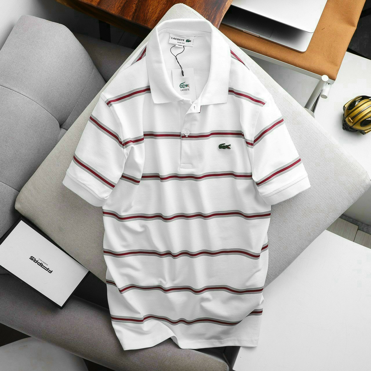 ÁO THUN NAM LACOSTE SỌC NGANG CÁCH ĐIỆU | ÁO THUN CÁ SẤU DÁNG POLO 7