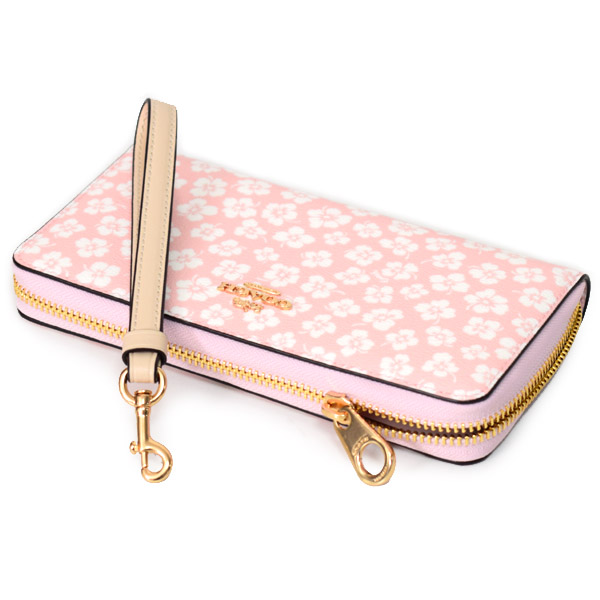 VÍ DÀI HỒNG PHẤN COACH LONG ZIP AROUND WALLET WITH GRAPHIC DITSY FLORAL PRINT 6