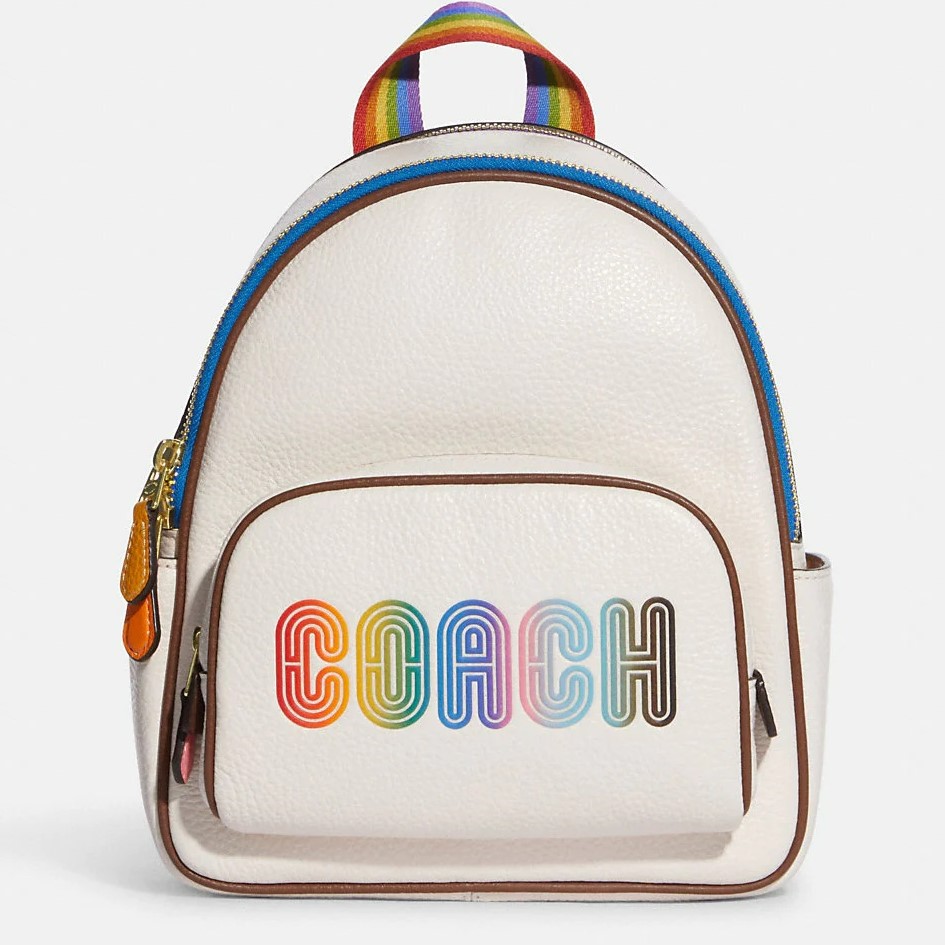 BALO HỌA TIẾT CẦU VỒNG COACH MINI COURT BACKPACK WITH RAINBOW 3