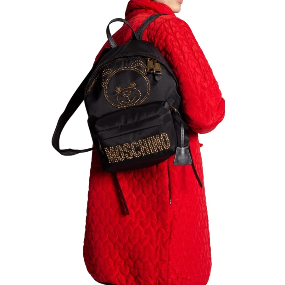 Balo Moschino Nylon Backpack with Teddy Bear 6